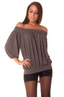 Haut femme col bateau taupe